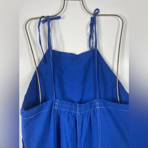 Urban Outfitters Harley Linen backless tie overalls size Lg