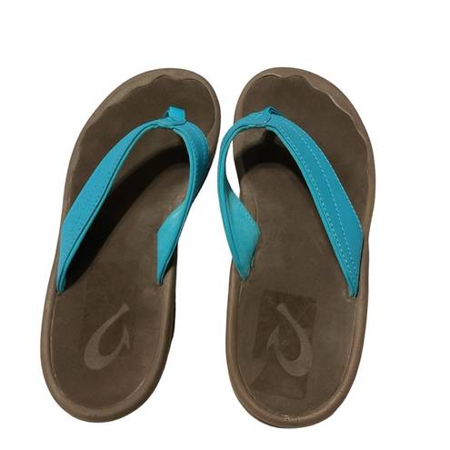 Olukai  Ohana Women's Sandals Tropic Blue Dark Java Flip Flops size 7