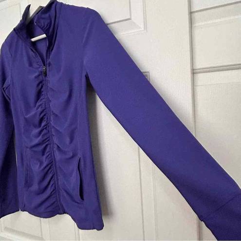 Xersion  Peformance Wear Ruched Gathered Front Jacket * XS * Purple