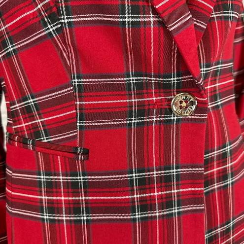 Tommy Hilfiger   Red Plaid One-Button Blazer size 4 slim