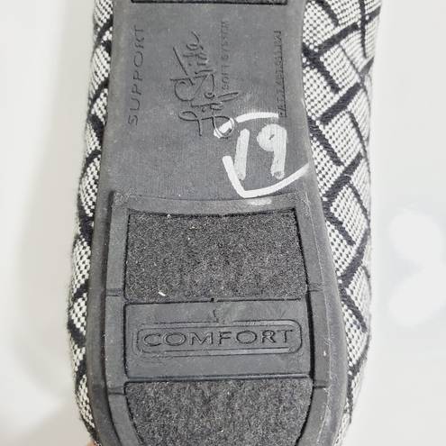 Life Stride  Ballet Flat Gray Black White Checkerboard Toe Size 6