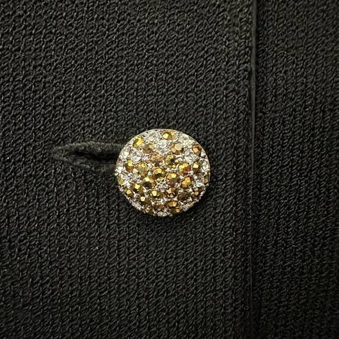 St. John  Evening Black Jacket Crystal Rhinestone Buttons Size 4