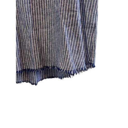 Harper  Women's Dress Striped Blue/White Pockets Short Sleeve Size Small