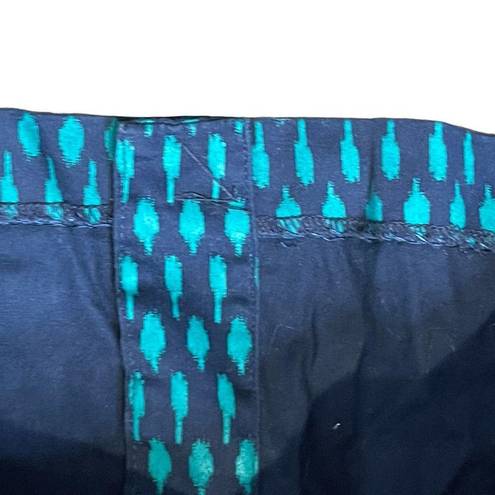 Tommy Hilfiger  Pencil Skirt Size 6 Navy Turquoise Pattern Cotton Stretch 30X20