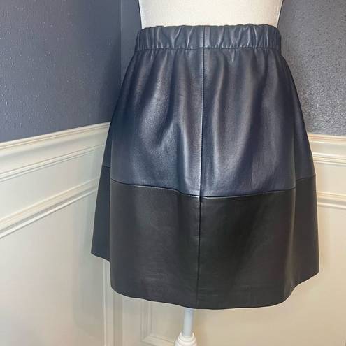 Vince  Lambs Leather Colorblock Skirt