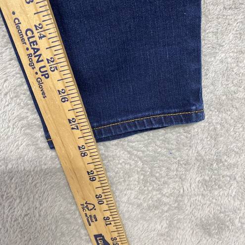 Talbots  Jeans Womens 2 Blue Skinny Slim Ankle Denim Med Wash Mid Rise Distressed