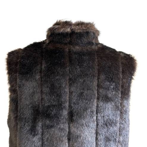 Gallery  Women Vest Brown Faux Fur Pockets Vest Coat Size Medium