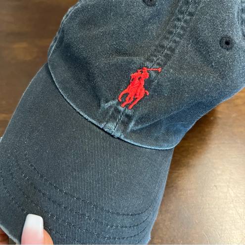 Polo  Ralph Lauren Faded Black Dad Hat Worn In Distressed