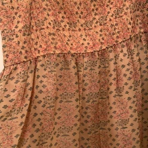 The Great EUC  peach embroidered silk peasant top