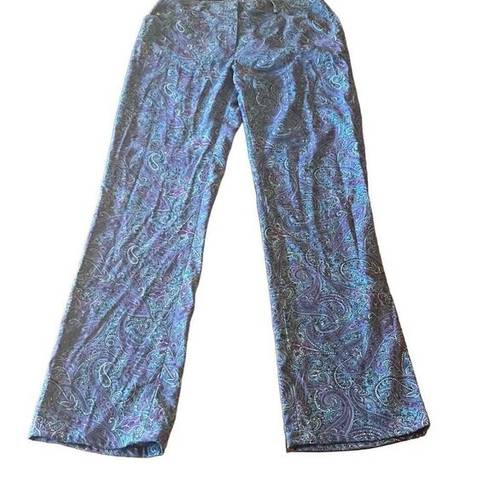 Vintage Blue Renfrew Womens 6  Purple Paisley Print High Rise Straight Leg Pants
