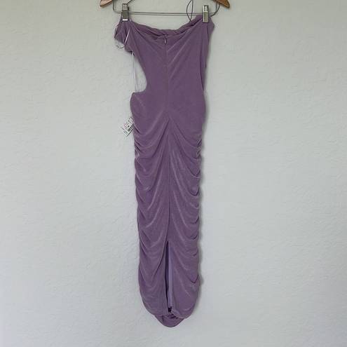 Blanc NWT  Clothing Strappy Cutout Bodycon Ruched MIDI Dress Size Small Lavender