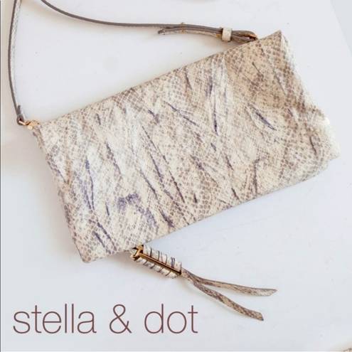 Stella & Dot  Crosby Snakeskin Print Leather Crossbody, NWOT, MSRP $248