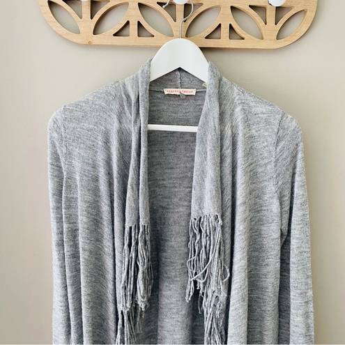 Rebecca Taylor  Open Front Fringe Cardigan Gray Sz XS