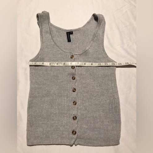 The Moon  & Madison Women’s Gray Ribbed Cropped Tank Top Size M