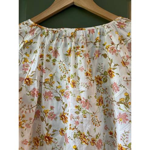 Anthropologie Hester & Orchard New York  Floral Boho Blouse Top Size Small