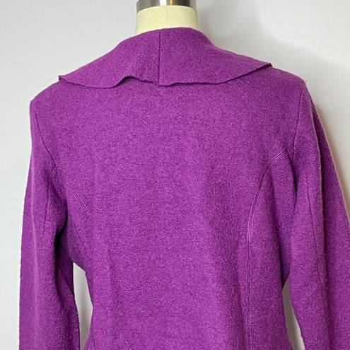 Charter Club Woman Felted Wool Ruffle Jacket- Purple 1X