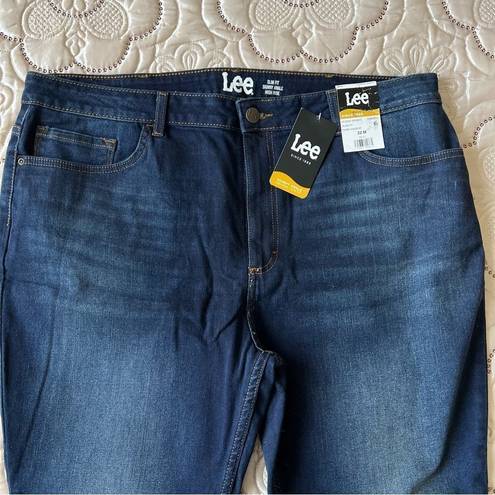 Lee  Women’s Slim Fit High Rise Skinny Dark Wash Jeans NEW Plus Size 22 M