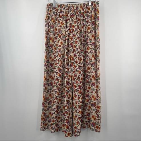 Raga NEW  Pants Size Small My Paradise Wide Leg Crop Boho Bohemian Floral NWOT