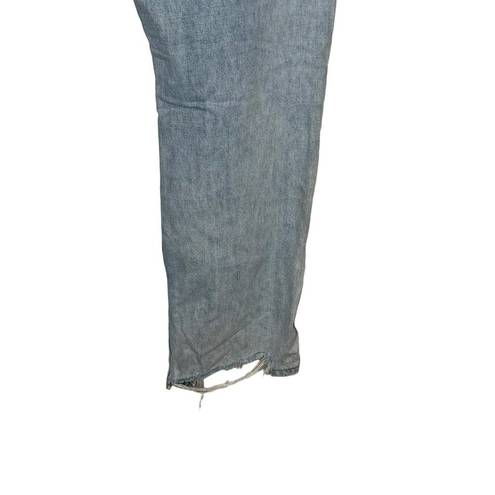 Pistola  Womens Jeans Charlie Straight Hi-Rise Button Fly Destroyed Knee Blue 30