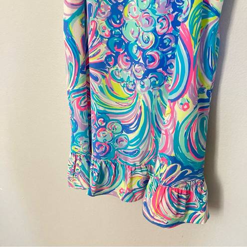 Lilly Pulitzer  Dress Medium Zanna Silk in Guilty Pleasure Bright Sundress Ruffle