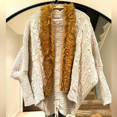 Hippie Love Hippie cardigan with faux fur detail