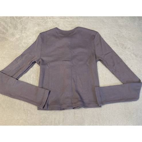 Outdoor Voices  NWT CozyRib Cropped Cardigan Earl Grey Light Purple Size S And M