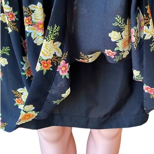 The Loft NWT ~  Black Floral Short Lined Summer Mini Skirt ~ Women's Size 4