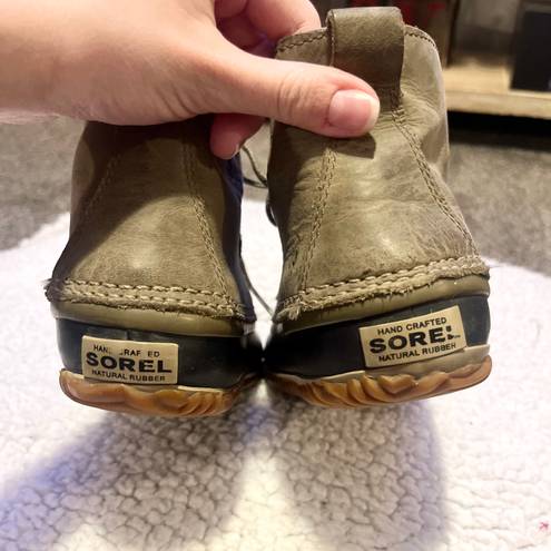 Sorel Green / Gray Out N About Ankle Boots