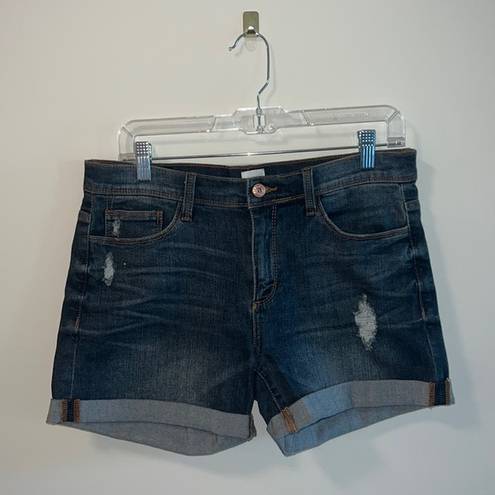 Sneak Peak dark wash jean shorts, size Large