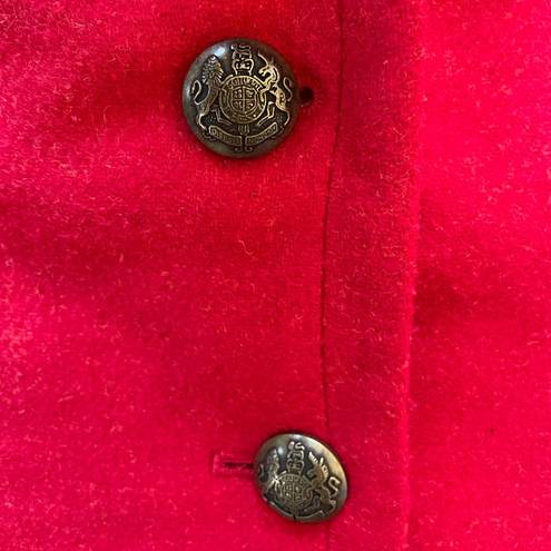 Talbots  Wool Blend Notch Collar Equestrian Holiday 2 Button Blazer Christmas red