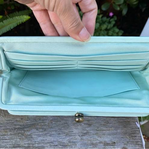 Anthropologie  Nest Turquoise Blue 4 Compartment Kiss Lock Clutch/Organizer NWT