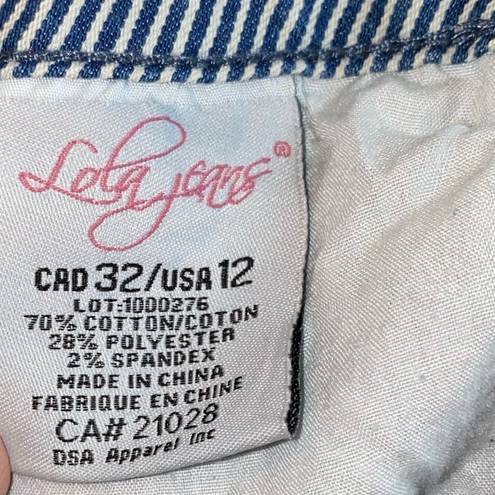 Bermuda Lola Jeans Pin Stripe Blue & White Amy LS Mid Rise  Shorts