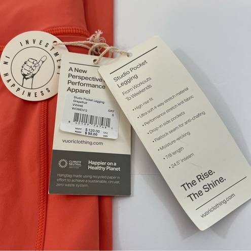 Vuori  Studio Pocket Leggings in Grapefruit Size S