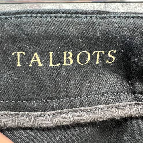 Talbots  Womens Heritage Ankle Skinny Jeans Sz 8 Black Denim Side Zip Flat Front