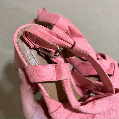 Comfortview  Felipa pink suede strappy sandals heels