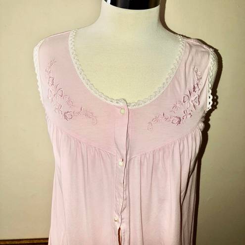 Vintage NICOLE baby pink maxi Nightgown Large