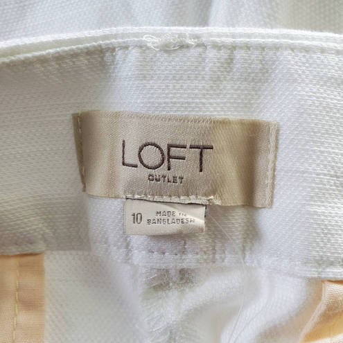 The Loft  Outlet White Cotton Mid Rise 6" Short Shorts 10