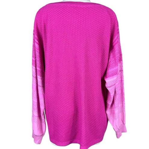 Isaac Mizrahi  Live! Pink Ombré Effect Pullover Sweater Women’s size XL