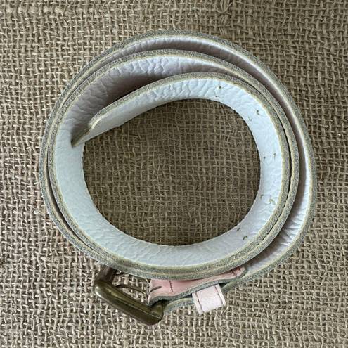 Vintage Light Pastel Pink Wide Leather Belt Size Medium 29 1/2