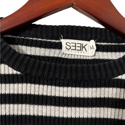 SEEK the Label  Striped Knit Bell Sleeve Sweater Top