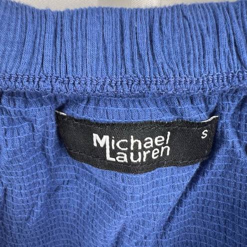 Michael Lauren  Blue Carmelo Bell Sleeve Off Shoulder Top Small New