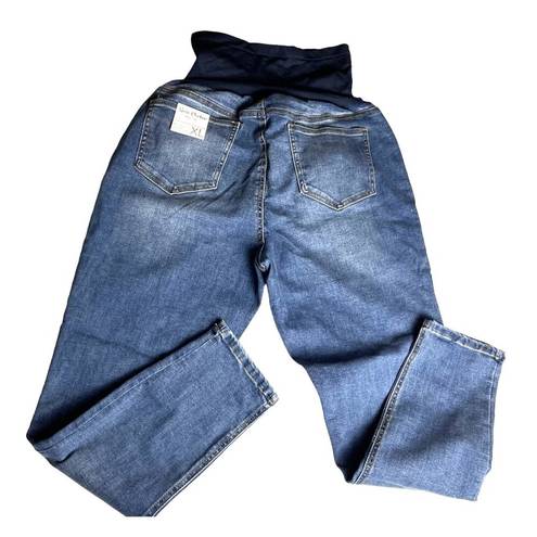 Parker Savi  Maternity Belly Band Ankle Jeans Stretch Denim Blue Womens Size XL