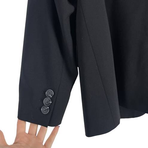 Talbots  Luxe Italian Wool Blazer Jacket One Button Black Size 16