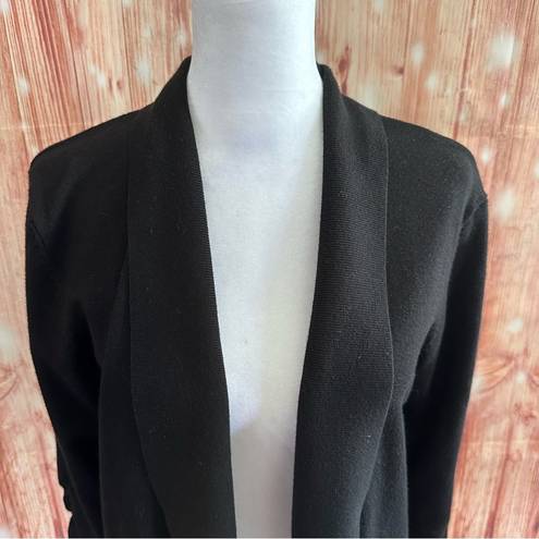 89th and Madison  Black Shawl Collar Open Cardigan