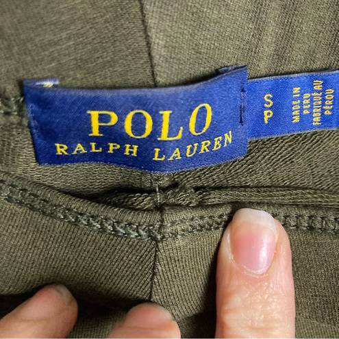 Polo  Ralph Lauren leggings equestrian olive green faux suede patches small