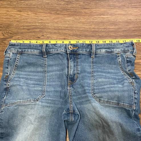 Torrid Feel The Fit Cropped High Rise Jeans Factory Whiskering Distressing 16R