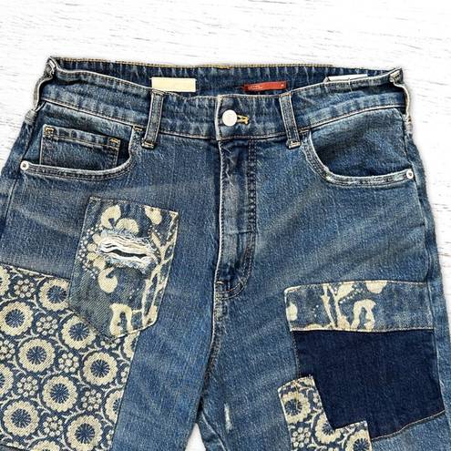 Pilcro  Women's Size 26 Anthropologie The Borrowed Boyfriend Blue Jeans Patchwork