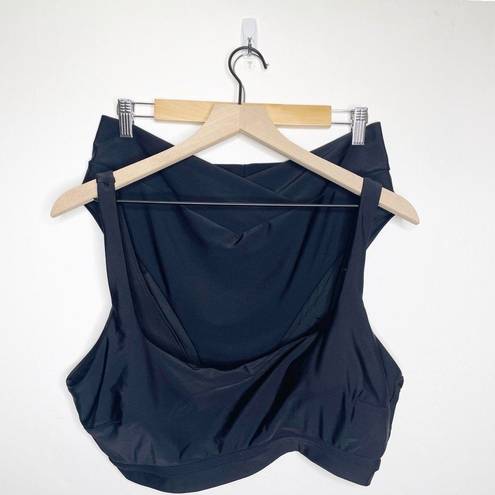 Aerie  Crossover High Waisted Bikini Two Piece Swim Set Black Plus Size XXL