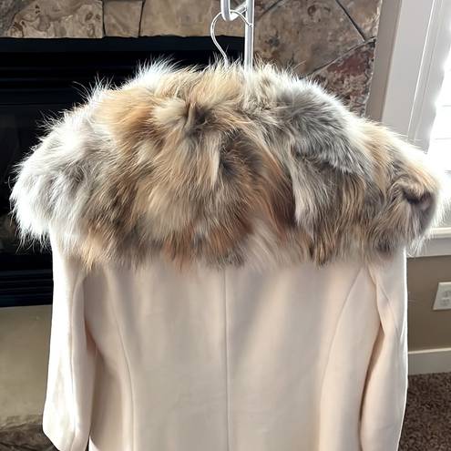 Elizabeth and James  Ivory Fur-Collar Coat