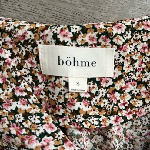 Bohme Böhme Floral Short Sleeve Blouse Size Small